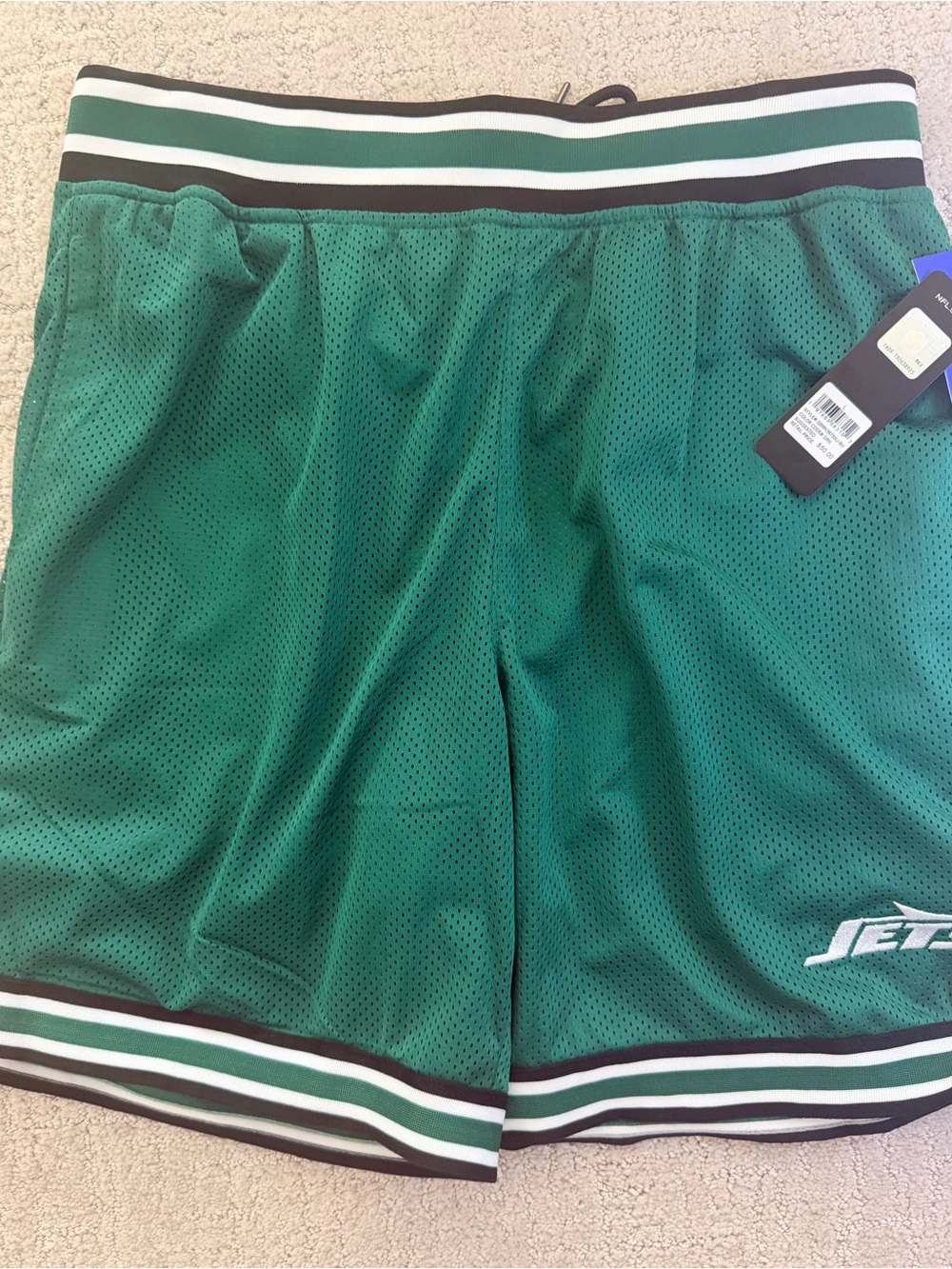 NWT Ultra Game NFL New York Jets Retro Mesh Basketball Shorts Men's L